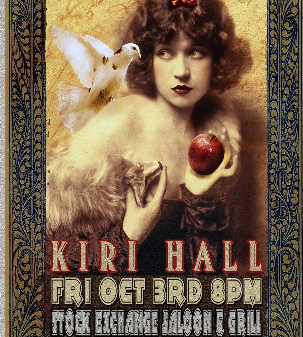 Vintage Kiri Hall show poster at Stock Exchange Saloon & Grill